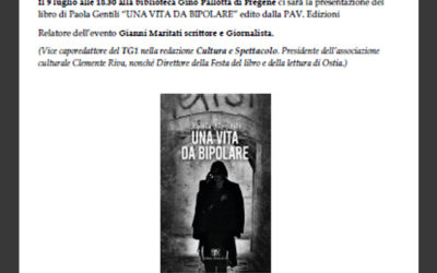 Venerdì 9 luglio: Presentazione del libro “Una Vita da Bipolare”, di Paola Gentili