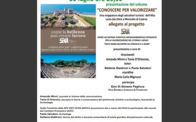 Sabato 30 luglio alle 20:00 Presentazione del volume “Conoscere per valorizzare” allegato al Progetto SAIL