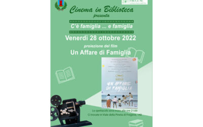 Cinema in  Biblioteca: “Un affare di famiglia” venerdì 28 ottobre, ore 21. Ingresso libero