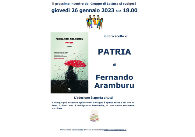 Gruppo di Lettura: Patria di Fernando Aramburu, 26 gennaio 2023, ore 18