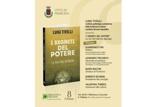 “I segreti del potere” di Luigi Tivelli, giovedì 8 febbraio, alle ore 18