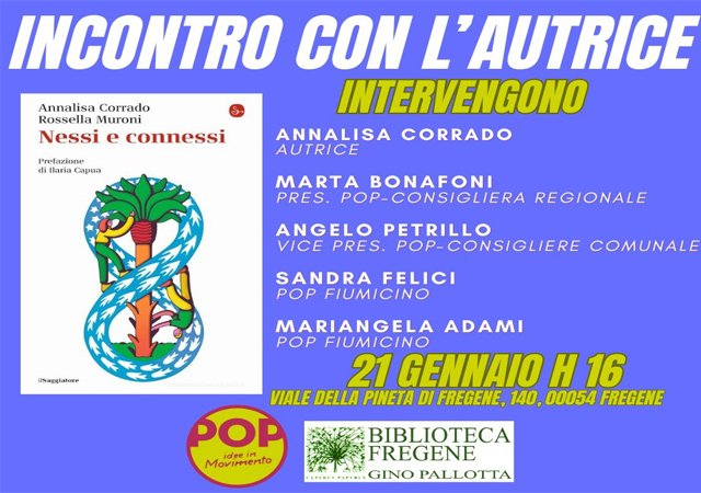 “Nessi e connessi” di Annalisa Corrado e Rossella Muroni, 21 gennaio, ore 16