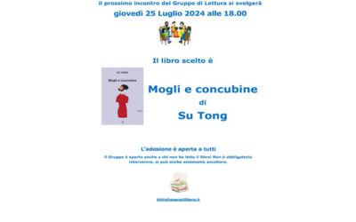 “Mogli e Concubine” di Su Tong al Gruppo di Lettura del 25 luglio alle ore 18.