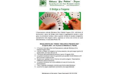 Torneo di Bridge, giovedì 22 agosto 2025, ore 16