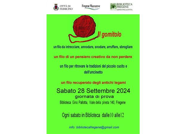 Il Gomitolo: sabato 28, ore 10, giornata di prova!