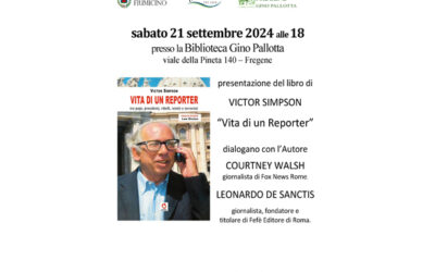 Victor Simpson si racconta in”Vita di un reporter” sabato 21 settembre 2024, ore 18