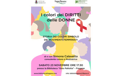 “I colori dei diritti delle donne” a cura di Simona Calavetta sabato 23 novembre 2024