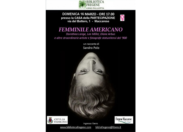 AVVISO: FEMMINILE AMERICANO a cura di SANDRO POLO, DOMENICA 16 MARZO, ORE 17, CASA DELLA PARTRECIPAZIONE, MACCARESE