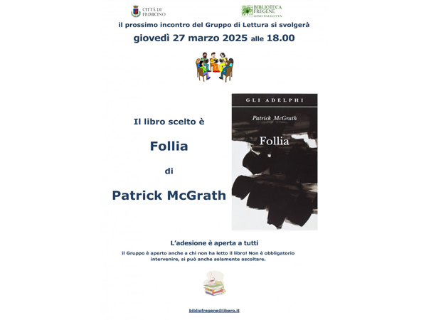 “Follia” di McGrath per il Gruppo di Lettura