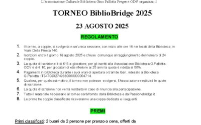 Torneo di Bridge: 23 agosto 2025, ore 16