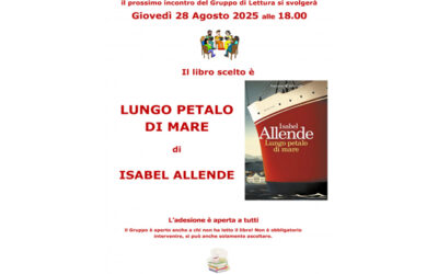 Gruppo di Lettura: “Lungo petalo di mare” giovedì 28 agosto, ore 18