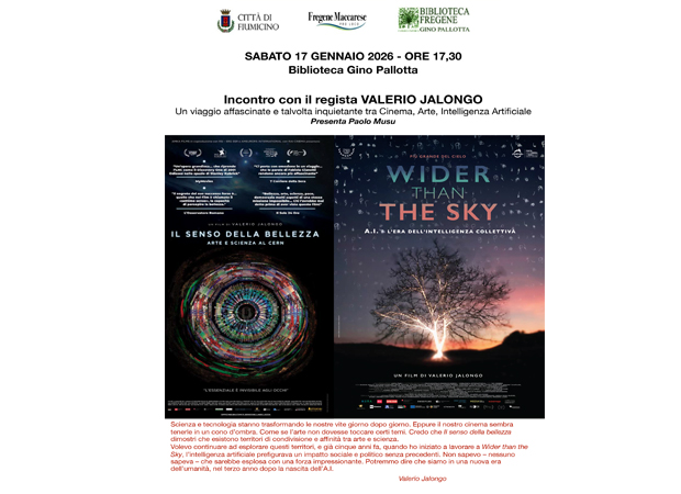 Incontro con il regista Valerio Jalongo, sabato 17 gennaio 2026, ore 17,30